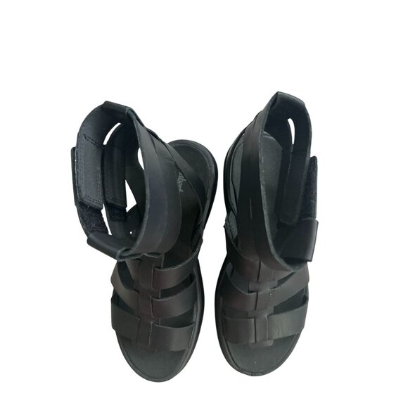 TIMBERLAND Women's Black Leather Platform Sandals Size 6.5 - Picture 7 of 8